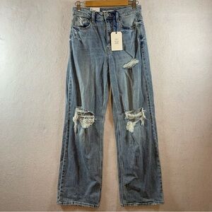 Eunina High Rise Distressed Jeans - Blue